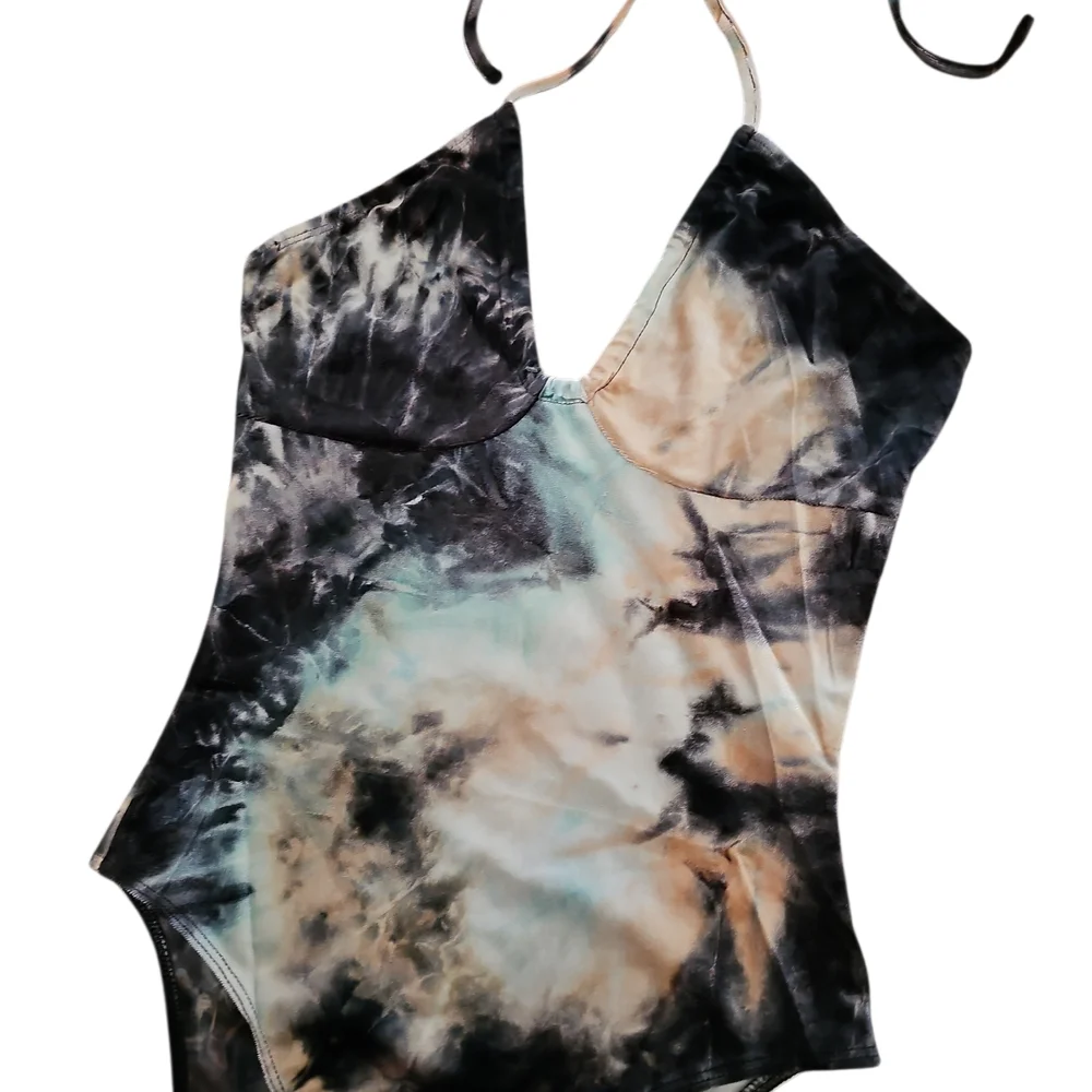 Stylish Tie-Dye One-Piece Bodysuit Women's Size Small